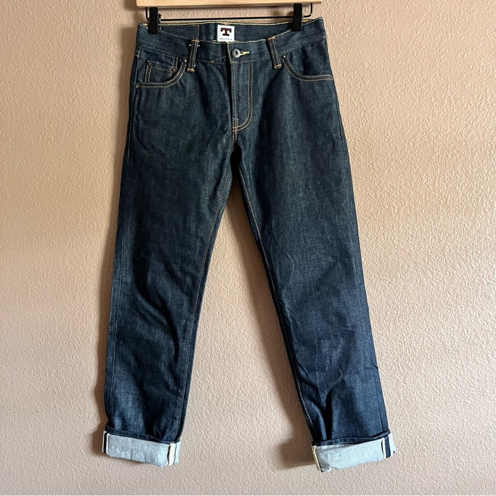 Tellason White Oak Cone Denim Straight Leg Jeans Size 26 Made in USA